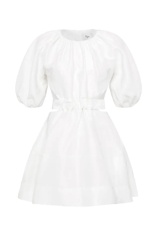 Mimosa Cut Out Mini Dress Ivory Women Aje Mini Dresses