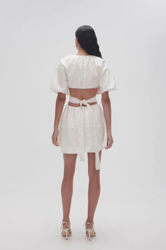 Mimosa Cut Out Mini Dress Ivory Women Aje Mini Dresses