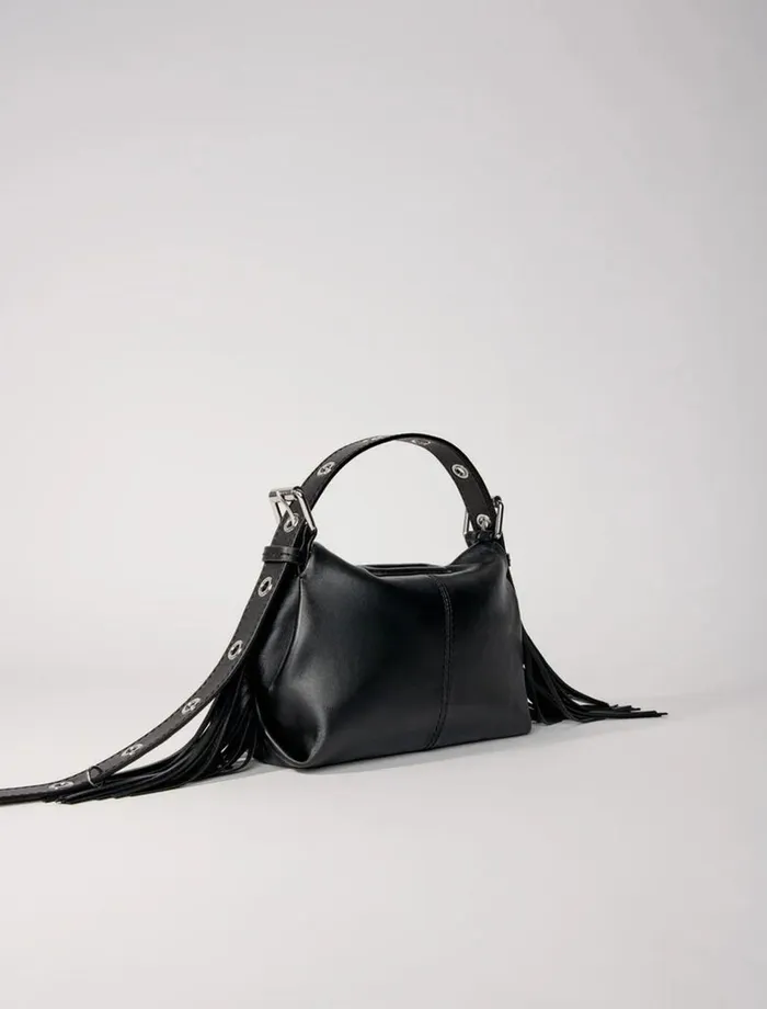 Mini Bags Women Maje Smooth Leather Mini Miss M Bag Black