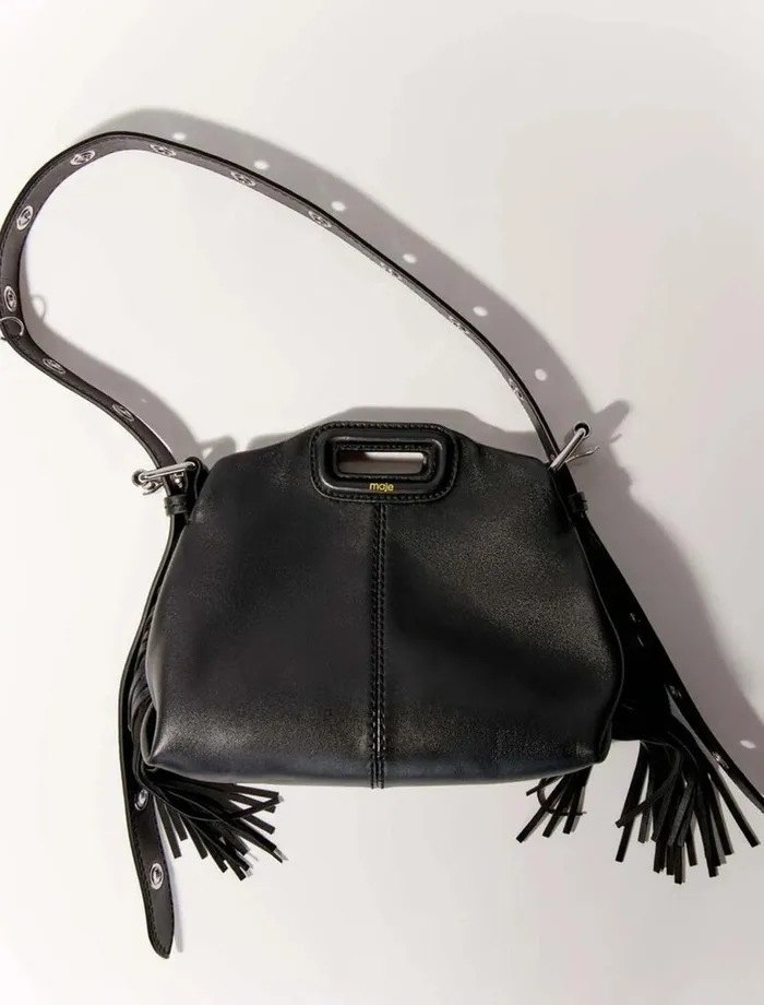 Mini Bags Women Maje Smooth Leather Mini Miss M Bag Black