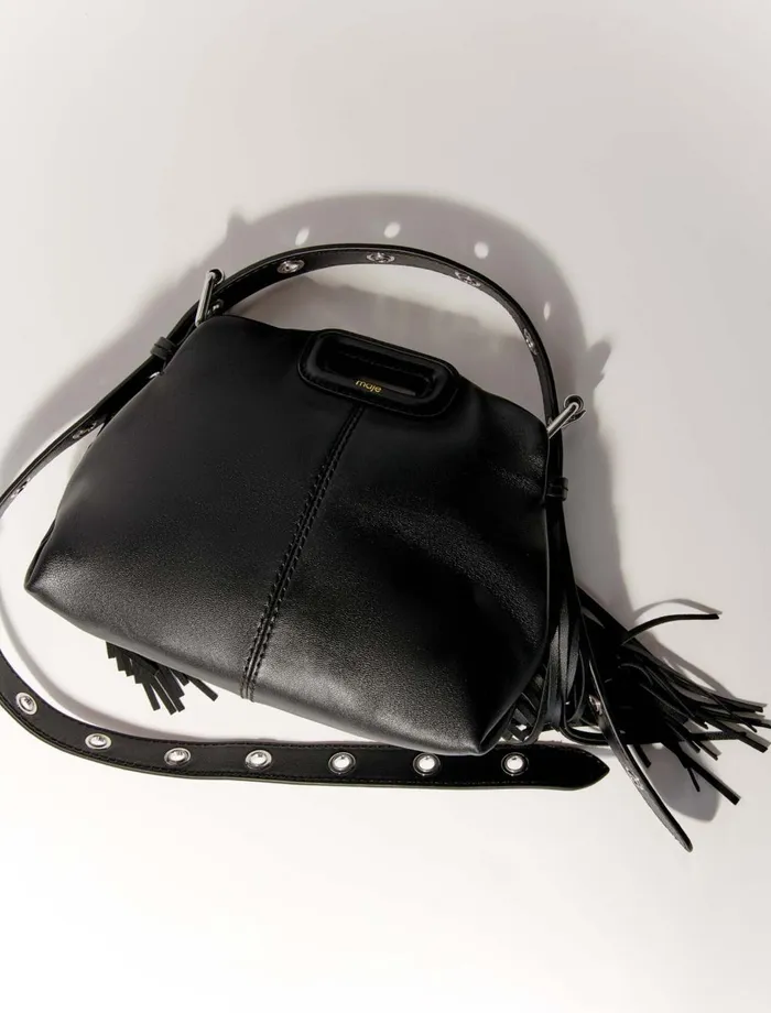 Mini Bags Women Maje Smooth Leather Mini Miss M Bag Black