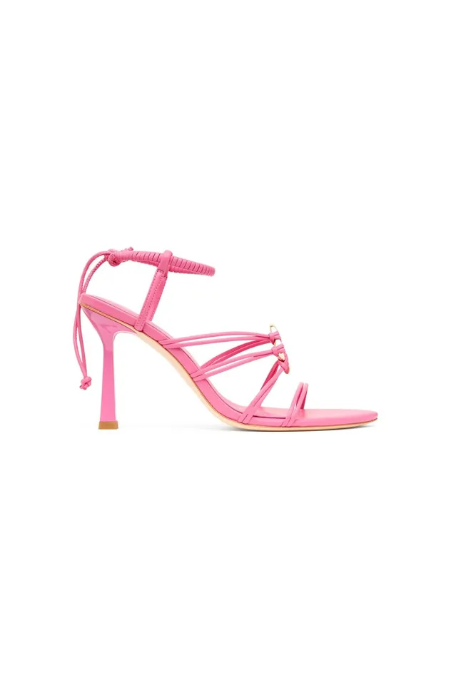 Mirage Leather Strappy Heel Protea Pink Women Aje Shoes