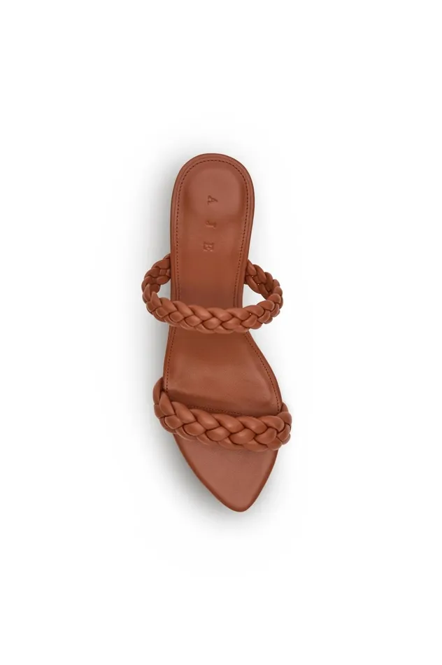 Mirage Woven Sculptural Heel Coffee Women Aje Shoes