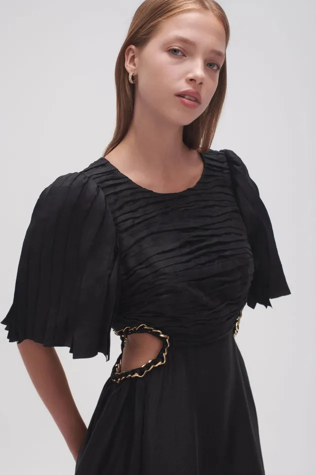 Monica Chainlink Midi Dress Black Women Aje Midi Dresses