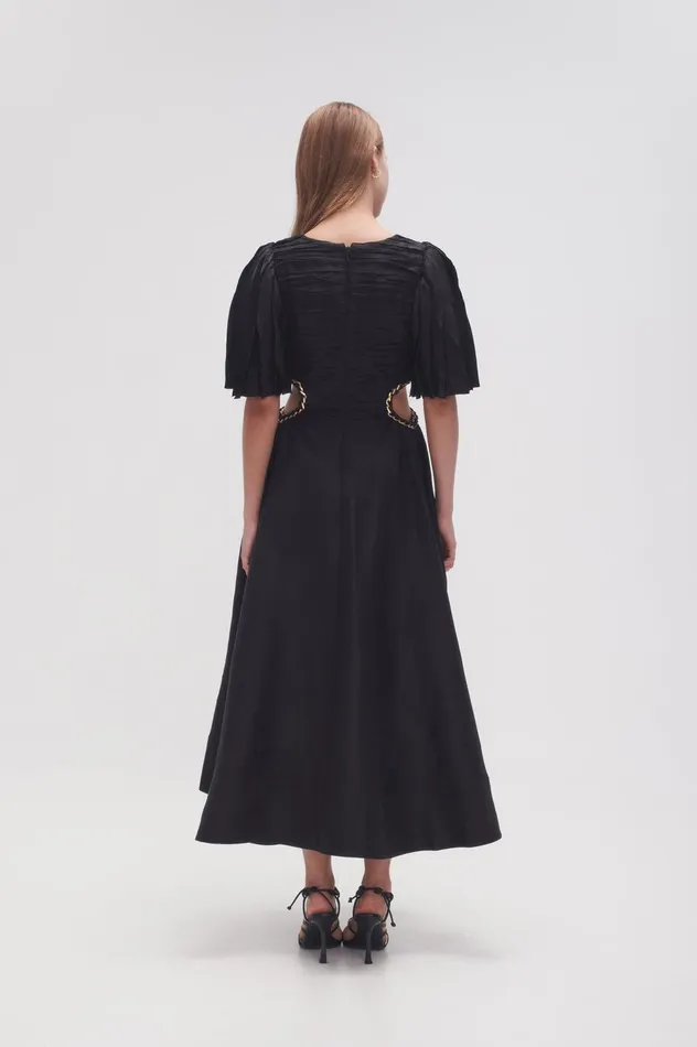 Monica Chainlink Midi Dress Black Women Aje Midi Dresses