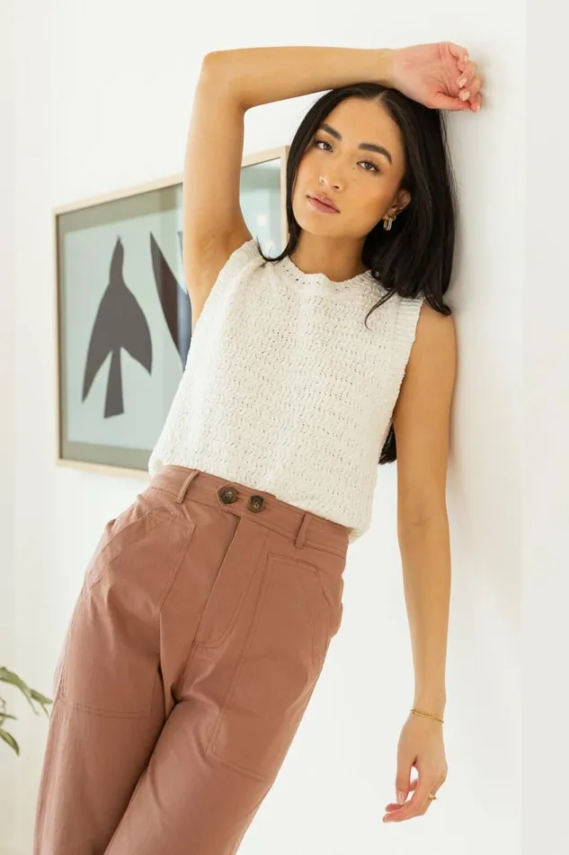 Natalia Knit Vest 8211 FINAL SALE Natural Women Bohme Tops