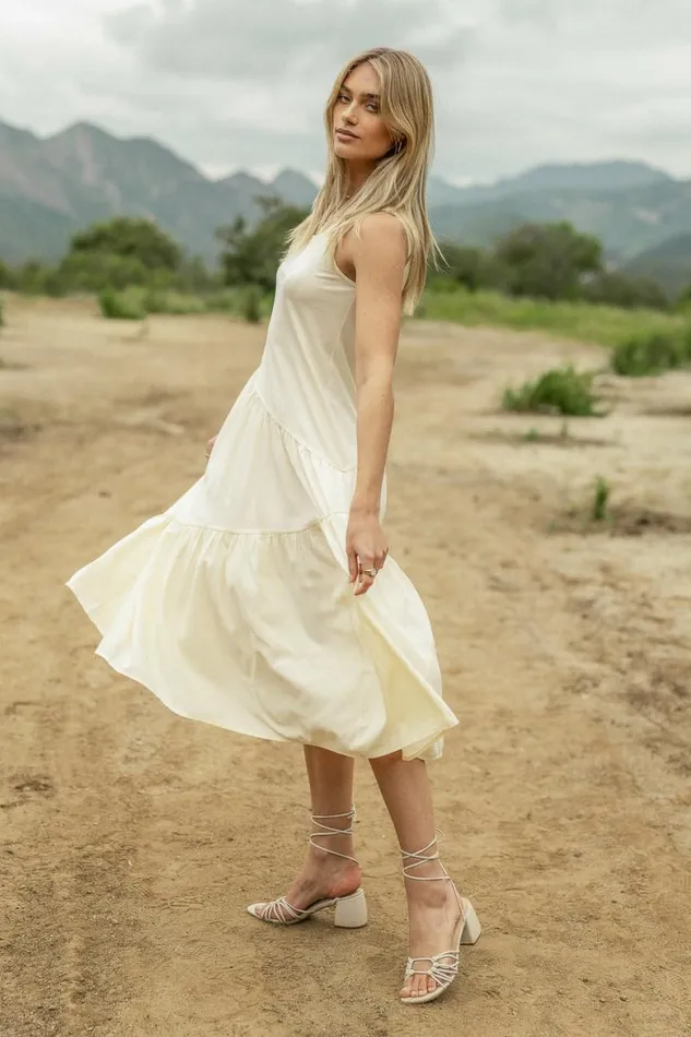 Natalie Midi Dress In Cream Cream Women Bohme Dresses