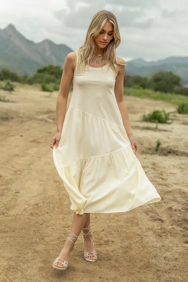 Natalie Midi Dress In Cream Cream Women Bohme Dresses