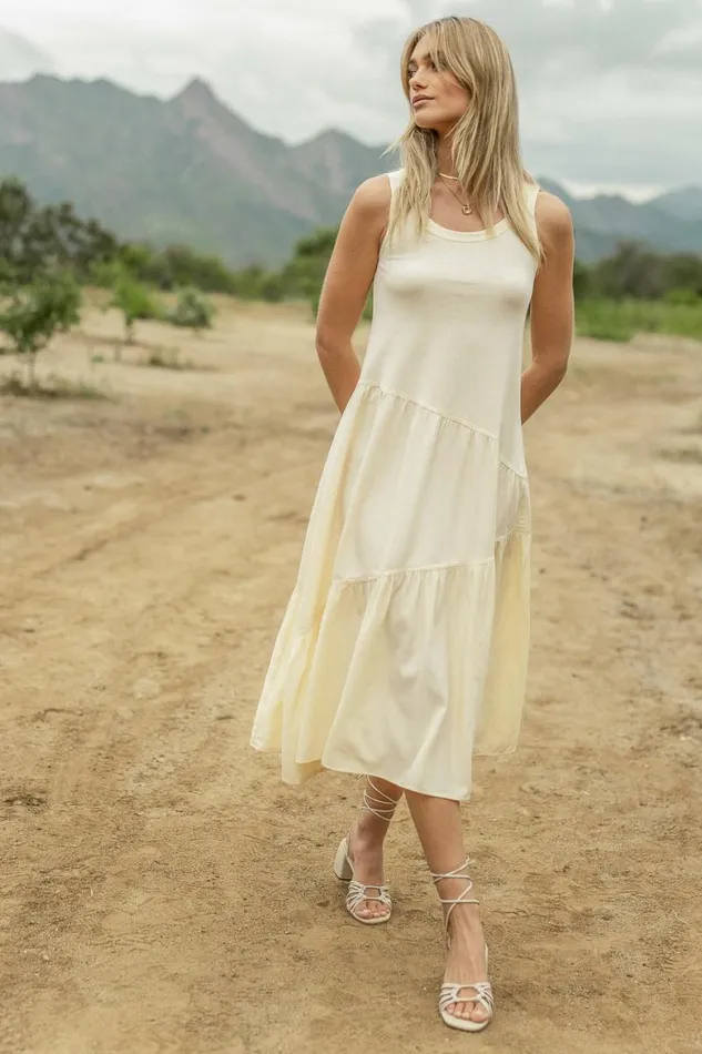 Natalie Midi Dress In Cream Cream Women Bohme Dresses