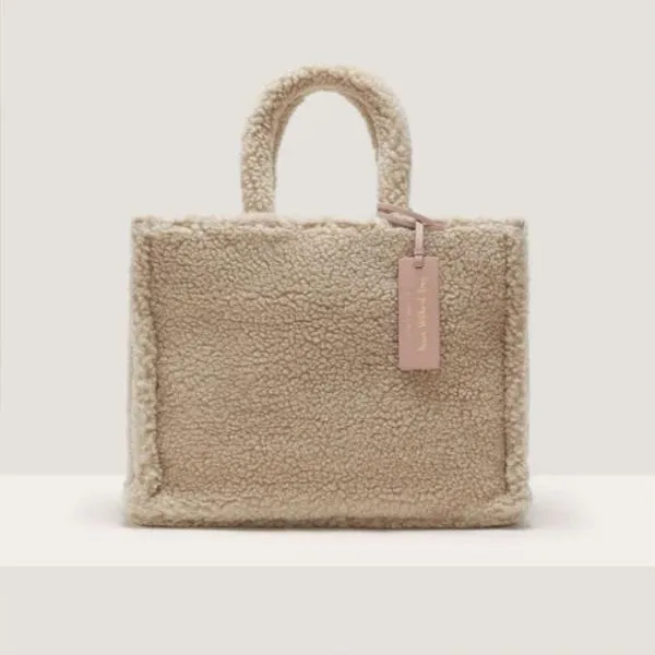 Never Without Bag Full Eco Shearling Medium Naturalcuir Women Coccinelle Top Handle Bag