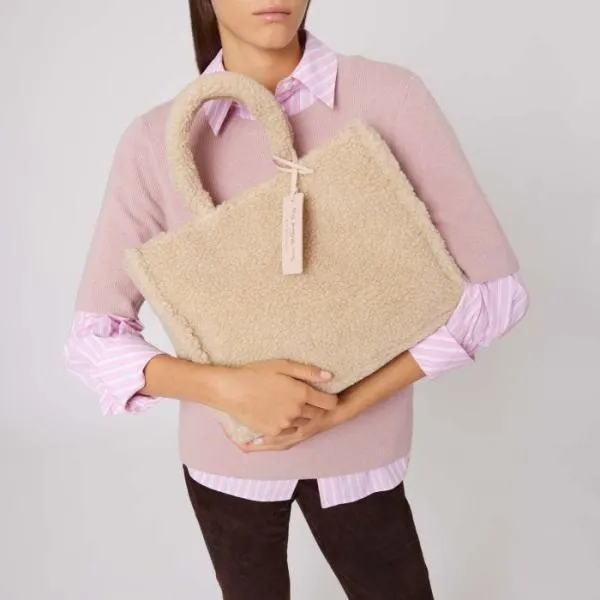 Never Without Bag Full Eco Shearling Medium Naturalcuir Women Coccinelle Top Handle Bag Never Without Bag Full Eco Shearling Medium Naturalcuir Women Coccinelle Top Handle Bag