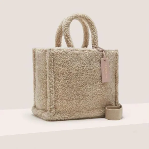 Never Without Bag Full Eco Shearling Medium Naturalcuir Women Coccinelle Top Handle Bag Never Without Bag Full Eco Shearling Medium Naturalcuir Women Coccinelle Top Handle Bag