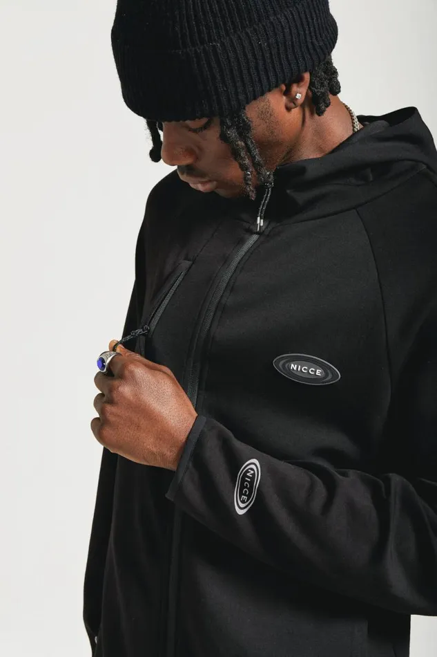 NICCE Hoodies and Sweatshirts Mens NICCE Apex Interlock Hoodie Black