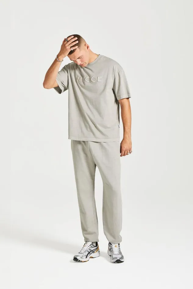 NICCE TShirts Mens NICCE Mercury Oversized TShirt Circular Grey