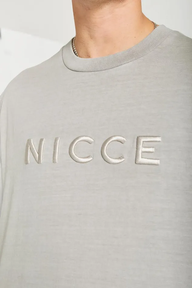 NICCE TShirts Mens NICCE Mercury Oversized TShirt Circular Grey