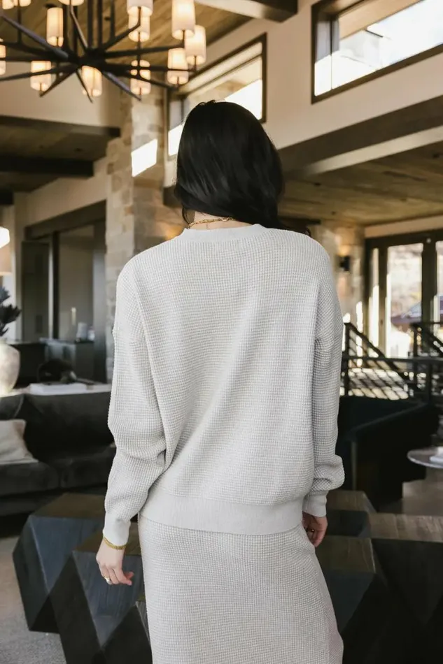 Noelle Waffle Knit Sweater In Taupe Taupe Women Bohme Sets
