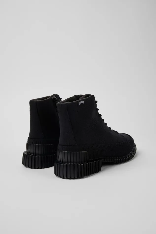 Non Leather Shoes Women Camper Pix TENCEL Black Textile Ankle Boots Non Leather Shoes Women Camper Pix TENCEL Black Textile Ankle Boots