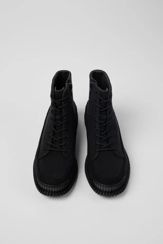 Non Leather Shoes Women Camper Pix TENCEL Black Textile Ankle Boots Non Leather Shoes Women Camper Pix TENCEL Black Textile Ankle Boots