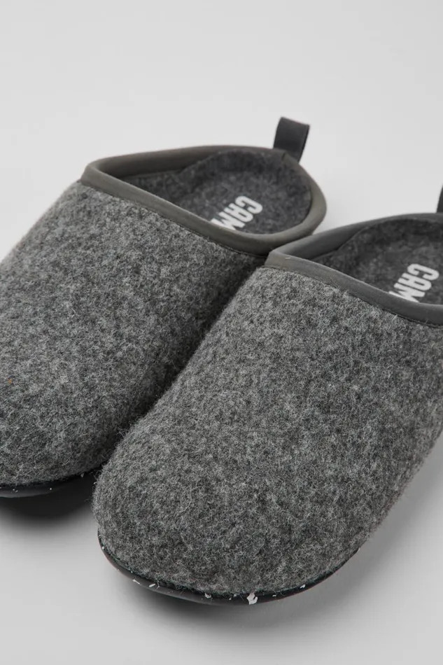 Non Leather Shoes Women Camper Wabi Gray Slippers