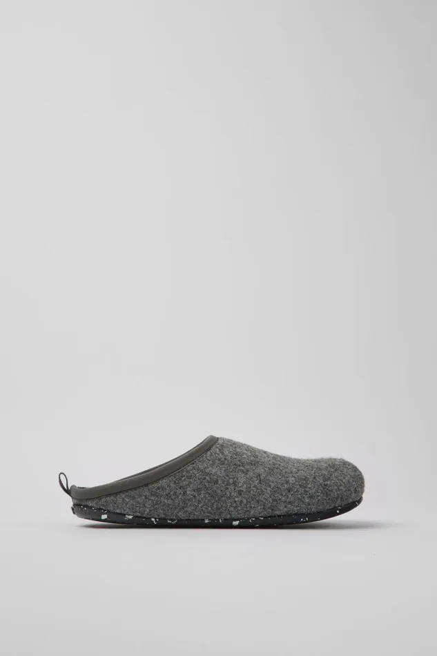 Non Leather Shoes Women Camper Wabi Gray Slippers Non Leather Shoes Women Camper Wabi Gray Slippers