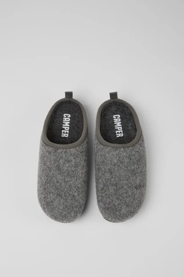 Non Leather Shoes Women Camper Wabi Gray Slippers Non Leather Shoes Women Camper Wabi Gray Slippers