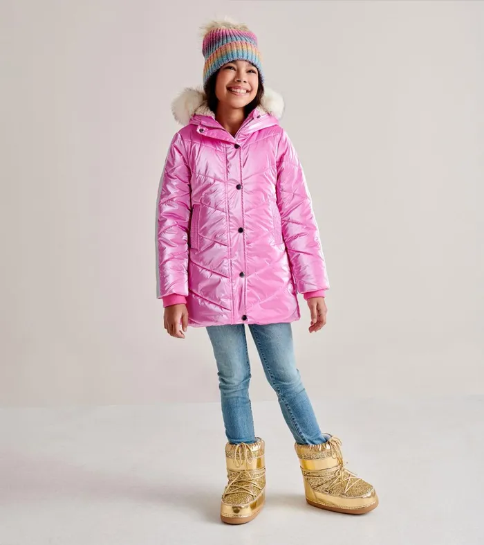 Outerwear Girls Hatley Pink Star Puffer Jacket