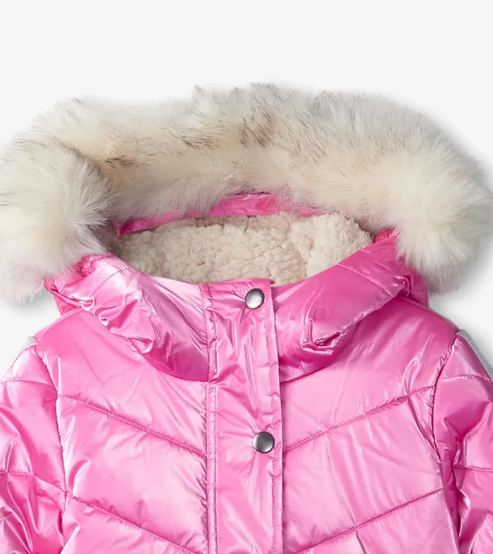 Outerwear Girls Hatley Pink Star Puffer Jacket