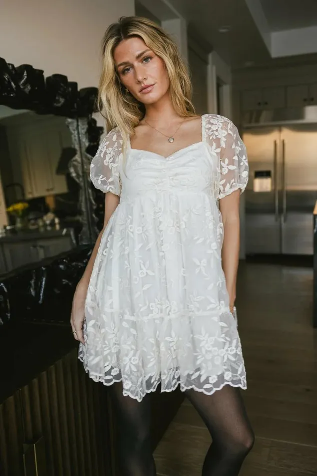 Paige Babydoll Dress In Cream Cream Women Bohme Dresses