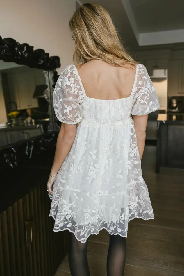 Paige Babydoll Dress In Cream Cream Women Bohme Dresses