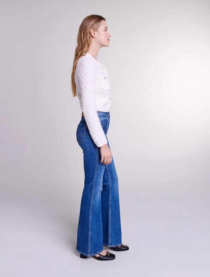 Pants and Jeans Women Maje Embroidered Flared Jeans Blue