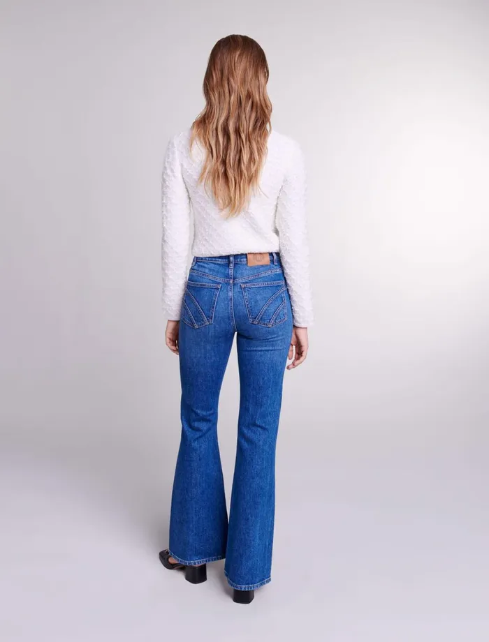 Pants and Jeans Women Maje Embroidered Flared Jeans Blue