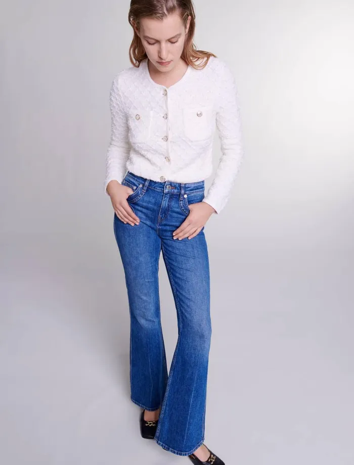 Pants and Jeans Women Maje Embroidered Flared Jeans Blue