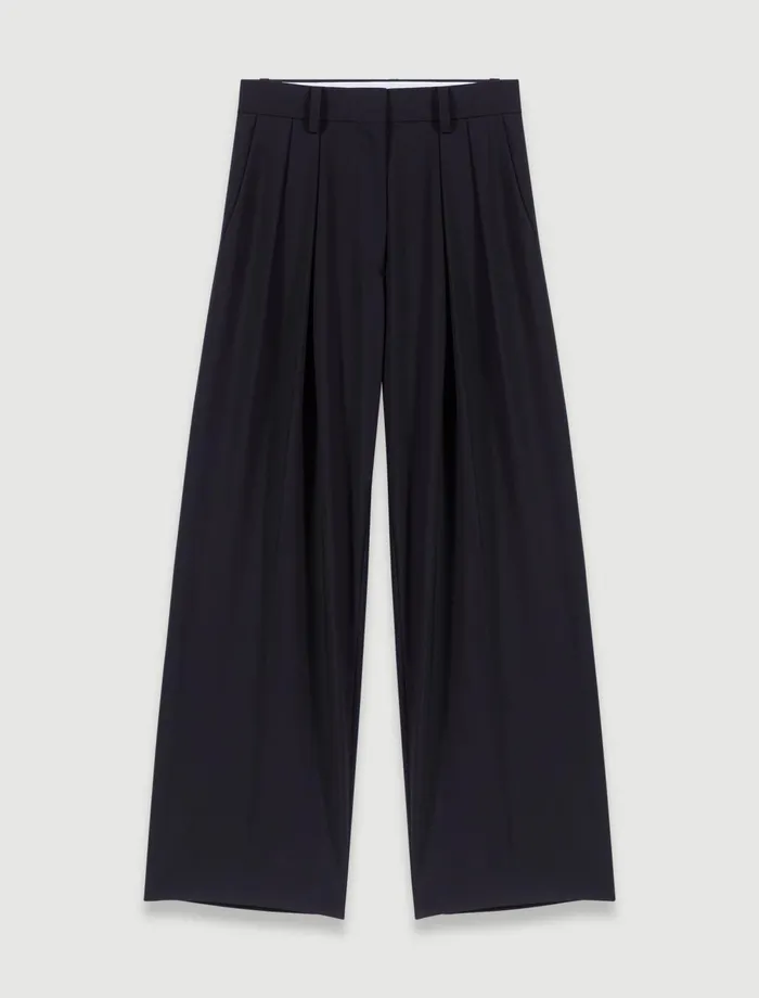Pants and Jeans Women Maje WideLeg Trousers With Belt Black