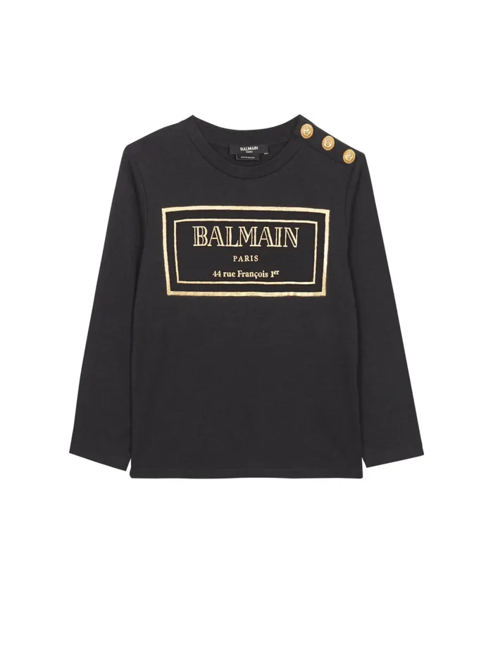 Paris Tshirt Black Kids Balmain