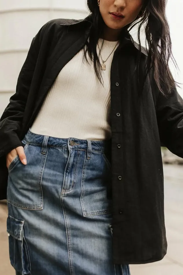 Parker Oversized Jacket In Black Black Women Bohme Outerwear