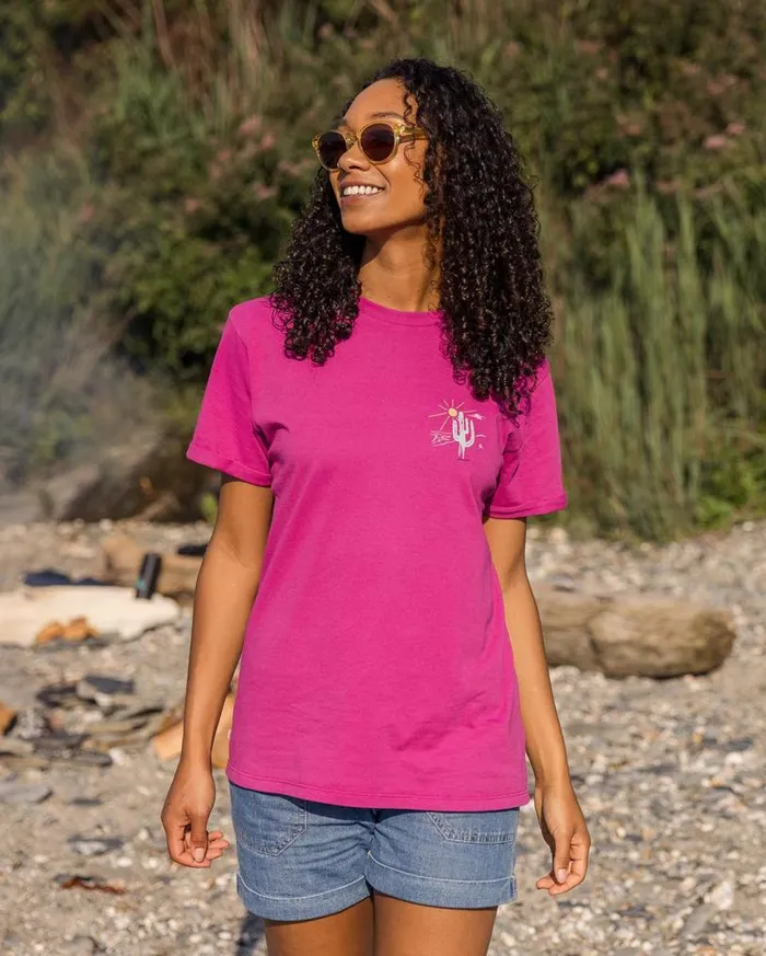 Passenger Clothing Arabica Recycled Cotton Oversized TShirt Fuchsia Women Tops and TShirts