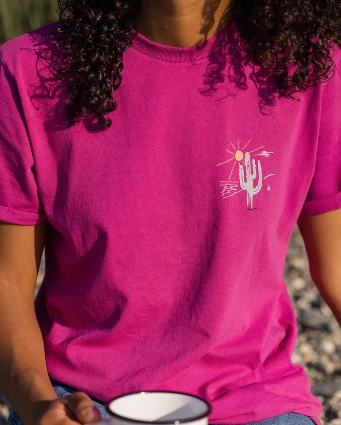 Passenger Clothing Arabica Recycled Cotton Oversized TShirt Fuchsia Women Tops and TShirts