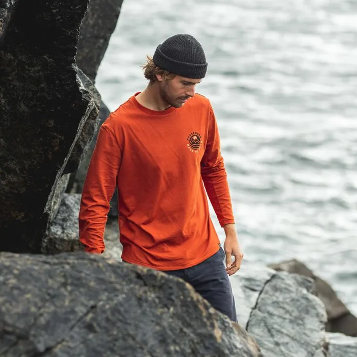 Passenger Clothing Beasley Recycled LS TShirt Picante Orange Men TShirts and Vests
