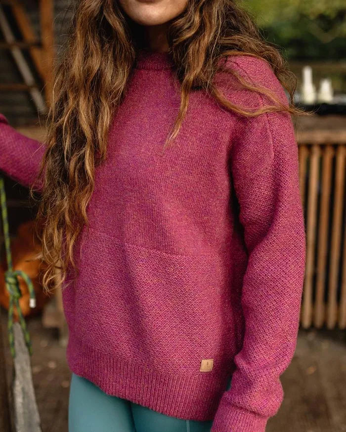 Passenger Clothing Cove Recycled Knitted Jumper Rhubarb Women Knitwear