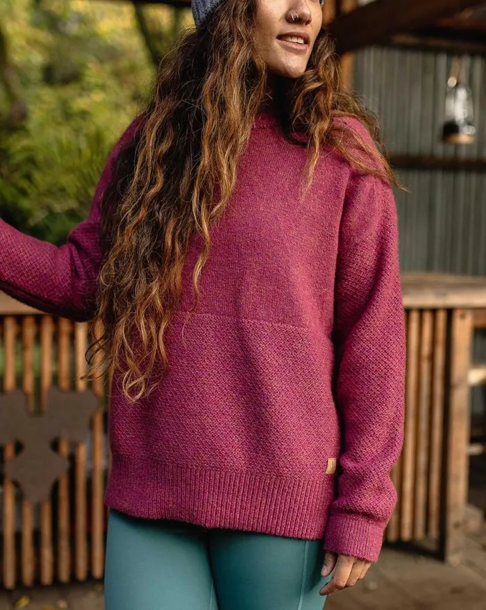 Passenger Clothing Cove Recycled Knitted Jumper Rhubarb Women Knitwear