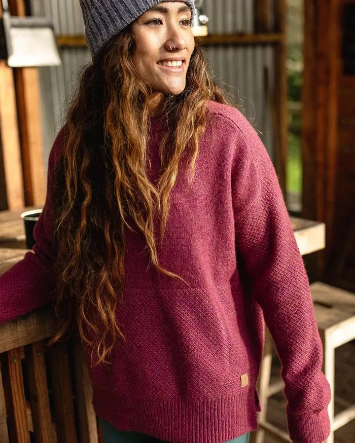 Passenger Clothing Cove Recycled Knitted Jumper Rhubarb Women Knitwear