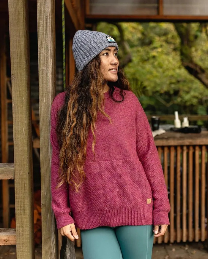 Passenger Clothing Cove Recycled Knitted Jumper Rhubarb Women Knitwear