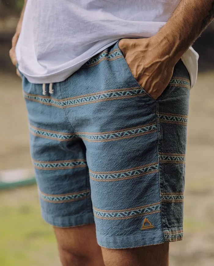 Passenger Clothing Drifter Organic Cotton Jacquard Short Mediterranean Geo Stripe Men Shorts