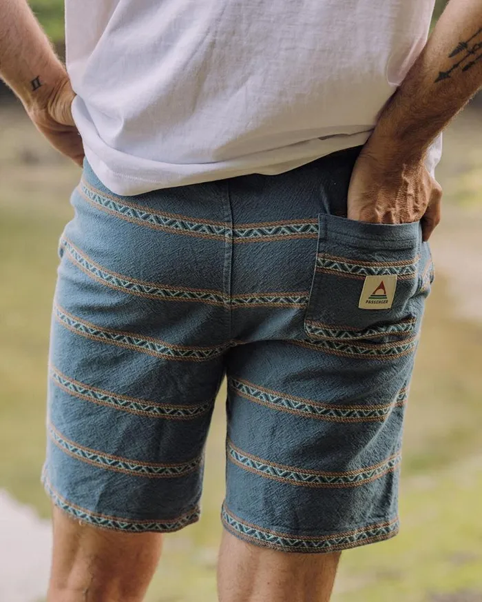 Passenger Clothing Drifter Organic Cotton Jacquard Short Mediterranean Geo Stripe Men Shorts