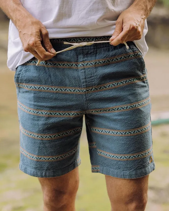Passenger Clothing Drifter Organic Cotton Jacquard Short Mediterranean Geo Stripe Men Shorts