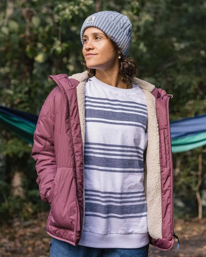 Passenger Clothing Earthy Recycled Sherpa Lined Insulated Jacket Crushed Berry Women Jackets