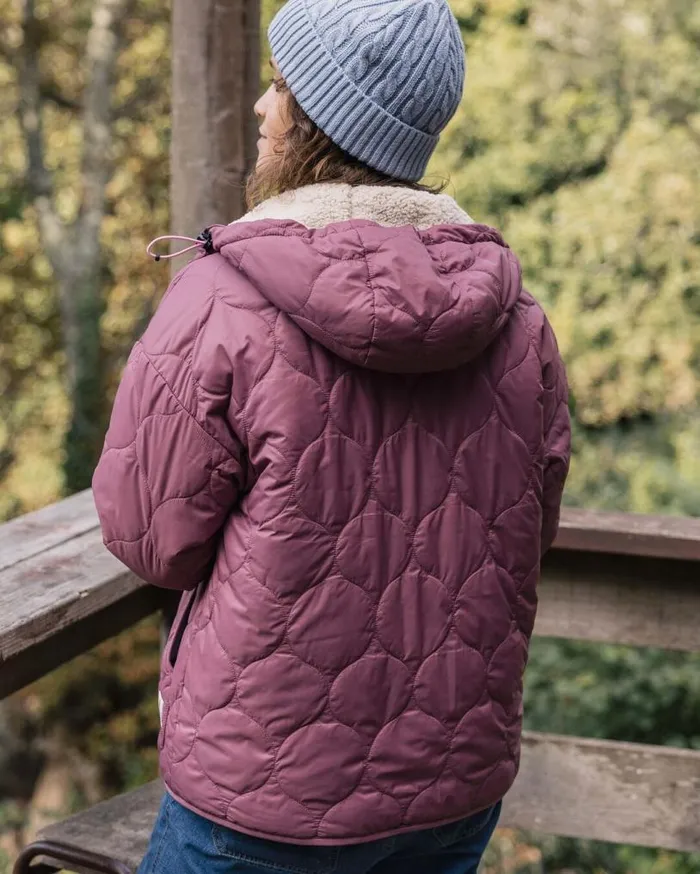 Passenger Clothing Earthy Recycled Sherpa Lined Insulated Jacket Crushed Berry Women Jackets