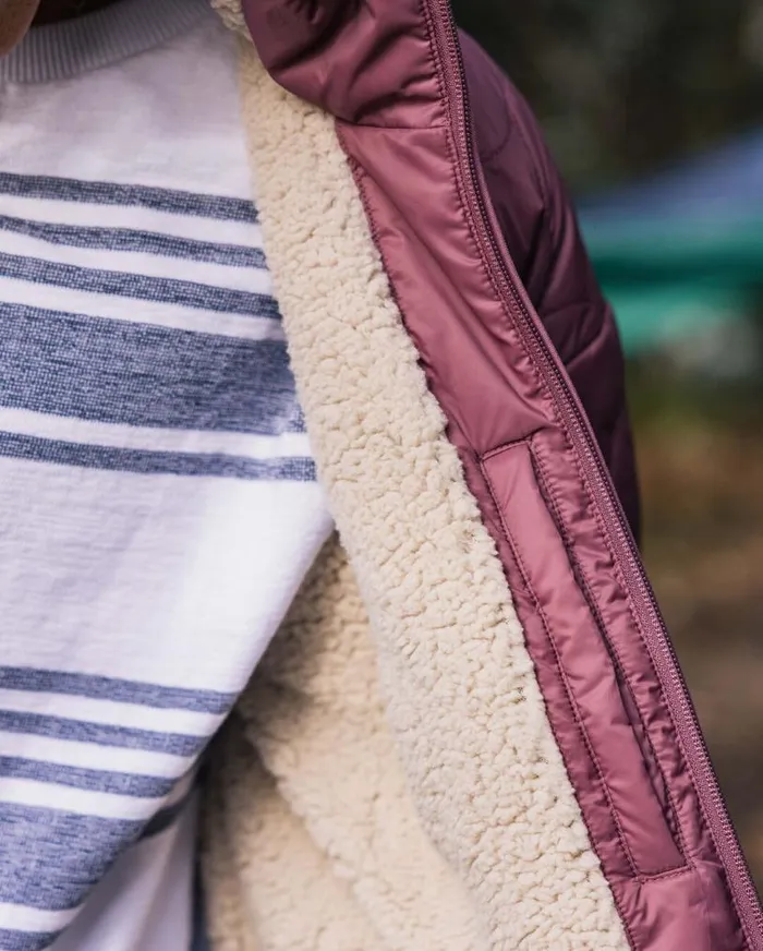 Passenger Clothing Earthy Recycled Sherpa Lined Insulated Jacket Crushed Berry Women Jackets