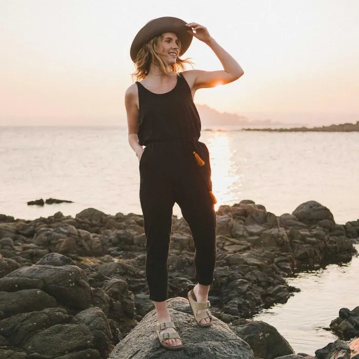 Passenger Clothing Eva Recycled Jumpsuit Black Women Dungarees and Trousers