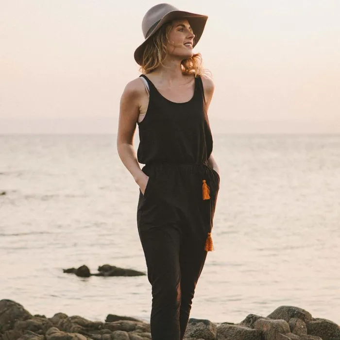 Passenger Clothing Eva Recycled Jumpsuit Black Women Dungarees and Trousers